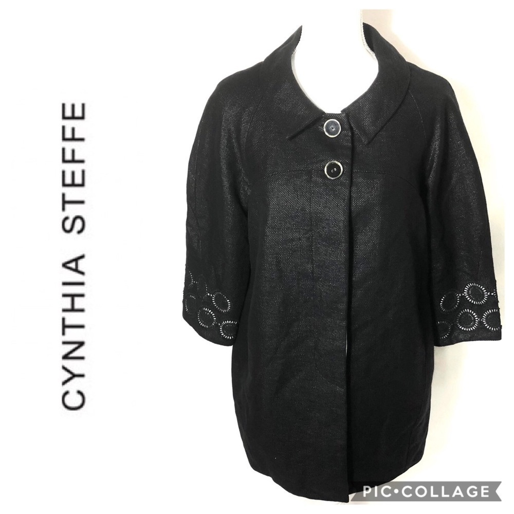 Cynthia Steffe Black Cutout Jacket Sz Small